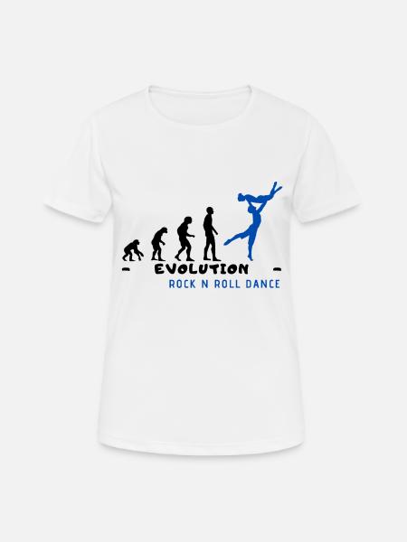 Evolution Rock n Roll Dance Black - Frauen T-Shirt atmungsaktiv - Weiß