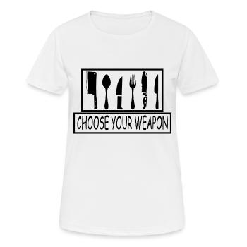 Cuisine cuisine cuisine cuisine Food Kitchen - T-shirt respirant Femme - blanc - Devant - AI Model Female 172 dark (172cm)