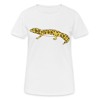 Gecko - Frauen T-Shirt atmungsaktiv - Weiß - Vorne - AI Model Female 172 dark (172cm)