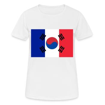 France Corée - T-shirt respirant Femme - blanc - Devant - AI Model Female 172 dark (172cm)