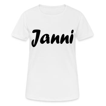 janni - Frauen T-Shirt atmungsaktiv - Weiß - Vorne - AI Model Female 172 dark (172cm)