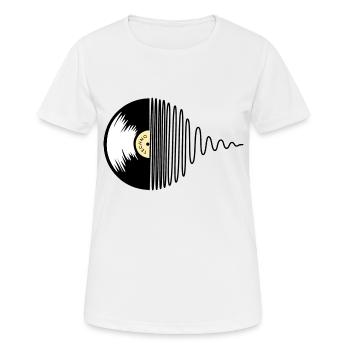 Techno Platte - Frauen T-Shirt atmungsaktiv - Weiß - Vorne - AI Model Female 172 dark (172cm)