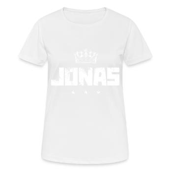 Jonas - Frauen T-Shirt atmungsaktiv - Weiß - Vorne - AI Model Female 172 dark (172cm)