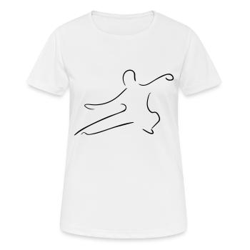 Qi Gong Line Art - Minimaliste - T-shirt respirant Femme - blanc - Devant - AI Model Female 172 dark (172cm)