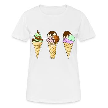 Eis - Frauen T-Shirt atmungsaktiv - Weiß - Vorne - AI Model Female 172 dark (172cm)
