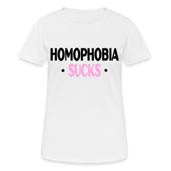 HOMOPHOBIA SUCKS - Women's Breathable T-Shirt - white - Front - AI Model Female 172 dark (172cm)