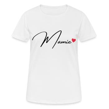 Mamie cadeau grand mère - T-shirt respirant Femme - blanc - Devant - AI Model Female 172 dark (172cm)