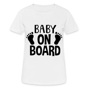 Autocollant bébé à bord pour bébés - T-shirt respirant Femme - blanc - Devant - AI Model Female 172 dark (172cm)