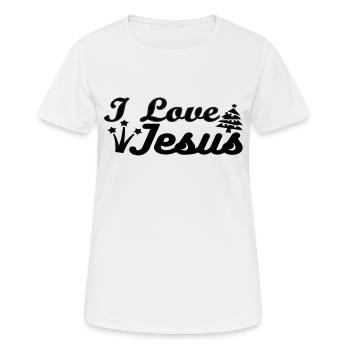 J’aime Jésus - T-shirt respirant Femme - blanc - Devant - AI Model Female 172 dark (172cm)