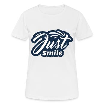 Juste sourire - T-shirt respirant Femme - blanc - Devant - AI Model Female 172 dark (172cm)
