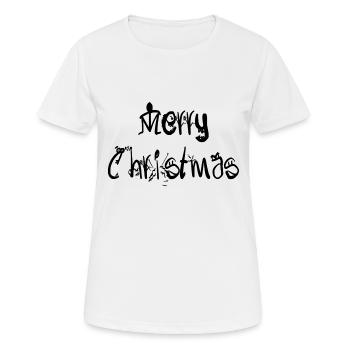 Frohe Weihnachten. Frohe Weihnachten - Frauen T-Shirt atmungsaktiv - Weiß - Vorne - AI Model Female 172 dark (172cm)