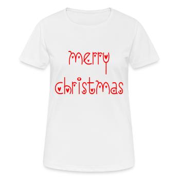 Frohe Weihnachten. Frohe Weihnachten - Frauen T-Shirt atmungsaktiv - Weiß - Vorne - AI Model Female 172 dark (172cm)