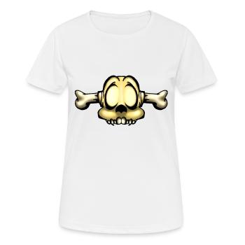 Skull. Skull with bone through head. - Women's Breathable T-Shirt - white - Front - AI Model Female 172 dark (172cm)