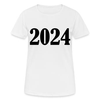2024 - Frauen T-Shirt atmungsaktiv - Weiß - Vorne - AI Model Female 172 dark (172cm)