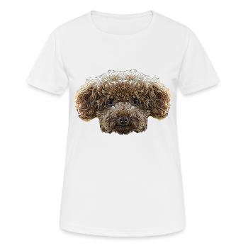 Visage de caniche jouet - T-shirt respirant Femme - blanc - Devant - AI Model Female 172 dark (172cm)