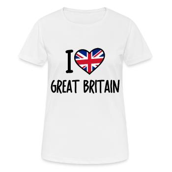 i love great britain - Frauen T-Shirt atmungsaktiv - Weiß - Vorne - AI Model Female 172 dark (172cm)