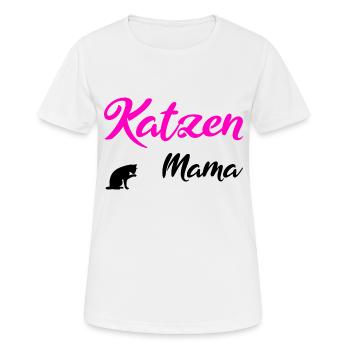 Katzen Mama black - Frauen T-Shirt atmungsaktiv - Weiß - Vorne - AI Model Female 172 dark (172cm)