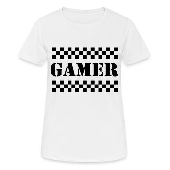 Game Gaming PC - Frauen T-Shirt atmungsaktiv - Weiß - Vorne - AI Model Female 172 dark (172cm)