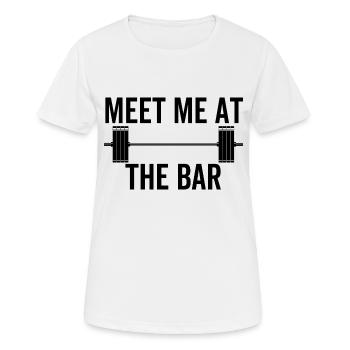 Treffen Sie mich an der Bar - Frauen T-Shirt atmungsaktiv - Weiß - Vorne - AI Model Female 172 dark (172cm)