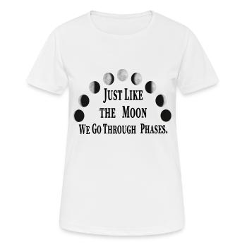 Tout comme la lune nous traversons des phases chemise - T-shirt respirant Femme - blanc - Devant - AI Model Female 172 dark (172cm)
