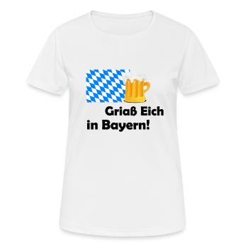 Griaß Eich - Bayern Heimatliebe - Frauen T-Shirt atmungsaktiv - Weiß - Vorne - AI Model Female 172 dark (172cm)