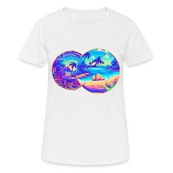 Purple beaches - Women's Breathable T-Shirt - white - Front - AI Model Female 172 dark (172cm)