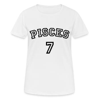 Zodiac Line "Trikot-Style" - Pisces - Frauen T-Shirt atmungsaktiv - Weiß - Vorne - AI Model Female 172 dark (172cm)