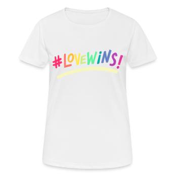 L’amour gagne - T-shirt respirant Femme - blanc - Devant - AI Model Female 172 dark (172cm)