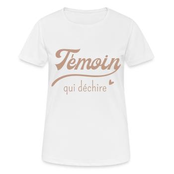 Témoin qui déchire - T-shirt respirant Femme - blanc - Devant - AI Model Female 172 dark (172cm)