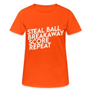 Steal Ball Breakaway Score Repeat - Frauen T-Shirt atmungsaktiv - Neonorange - Vorne - AI Model Female 172 dark (172cm)