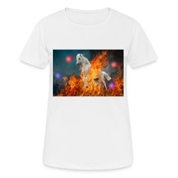 A burning horse. - Women's Breathable T-Shirt - white - Front - AI Model Female 172 dark (172cm)
