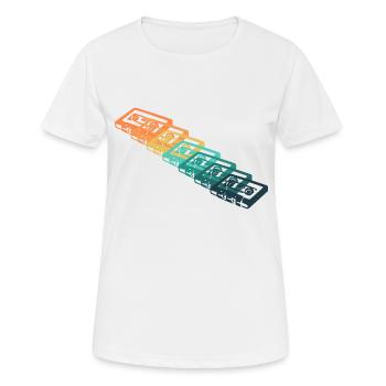 Cassette vintage - T-shirt respirant Femme - blanc - Devant - AI Model Female 172 dark (172cm)