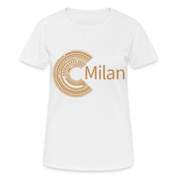 Pour Milan - T-shirt respirant Femme - blanc - Devant - AI Model Female 172 dark (172cm)