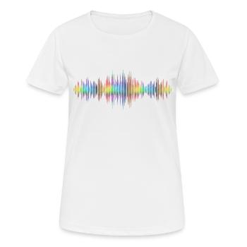 Ondes sonores Music Wave Vintage Retro DJ Heart Disc - T-shirt respirant Femme - blanc - Devant - AI Model Female 172 dark (172cm)