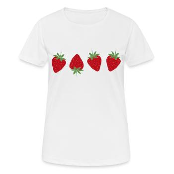 Erdbeere Erdbeere - Frauen T-Shirt atmungsaktiv - Weiß - Vorne - AI Model Female 172 dark (172cm)