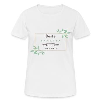 Geschenk für Backfee - Frauen T-Shirt atmungsaktiv - Weiß - Vorne - AI Model Female 172 dark (172cm)