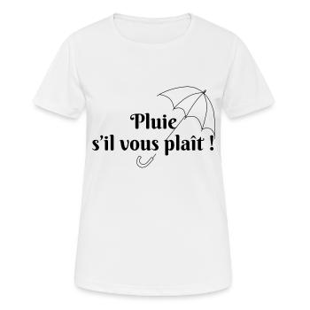 Pluie s’il vous plaît - T-shirt respirant Femme - blanc - Devant - AI Model Female 172 dark (172cm)