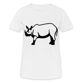 Nashorn - Frauen T-Shirt atmungsaktiv - Weiß - Vorne - AI Model Female 172 dark (172cm)