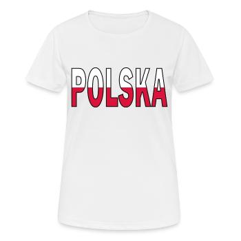 Poland in national colours - Women's Breathable T-Shirt - white - Front - AI Model Female 172 dark (172cm)