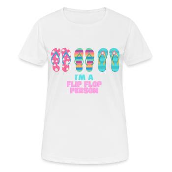Vacation mood - I'm a Flip Flop Person - Frauen T-Shirt atmungsaktiv - Weiß - Vorne - AI Model Female 172 dark (172cm)