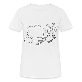 Die Weite und Leichtigkeit von Wolken fühlen - Frauen T-Shirt atmungsaktiv - Weiß - Vorne - AI Model Female 172 dark (172cm)