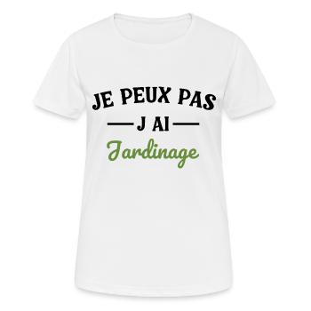Ich kann nicht, ich habe Gartenarbeit - Frauen T-Shirt atmungsaktiv - Weiß - Vorne - AI Model Female 172 dark (172cm)