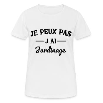 Ich kann nicht, ich habe Gartenarbeit - Frauen T-Shirt atmungsaktiv - Weiß - Vorne - AI Model Female 172 dark (172cm)