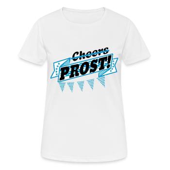 no cheers, Prost! Bier Festzelt Bayern Flagge - Frauen T-Shirt atmungsaktiv - Weiß - Vorne - AI Model Female 172 dark (172cm)