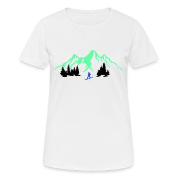 Snowboarding - Frauen T-Shirt atmungsaktiv - Weiß - Vorne - AI Model Female 172 dark (172cm)