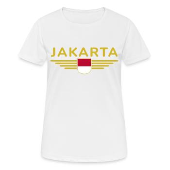 Indonesien Jakarta Fan Outfit Design T Shirt - Frauen T-Shirt atmungsaktiv - Weiß - Vorne - AI Model Female 172 dark (172cm)