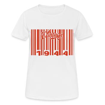 Vintage 1944 Born In 1944 881 Years Bar Code Annivers - Women's Breathable T-Shirt - white - Front - AI Model Female 172 dark (172cm)
