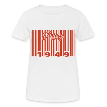 Vintage 1949 Born In 1949 76 Years Bar Code Anniversai - Women's Breathable T-Shirt - white - Front - AI Model Female 172 dark (172cm)