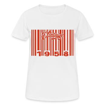 Vintage 1958 Born In 1958 67 Years Bar Code Anniversai - Women's Breathable T-Shirt - white - Front - AI Model Female 172 dark (172cm)