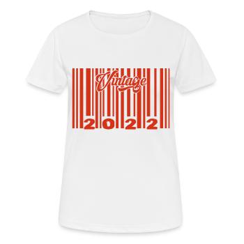 Vintage 2022 born in 2022 3 years bar code anniversair - Women's Breathable T-Shirt - white - Front - AI Model Female 172 dark (172cm)